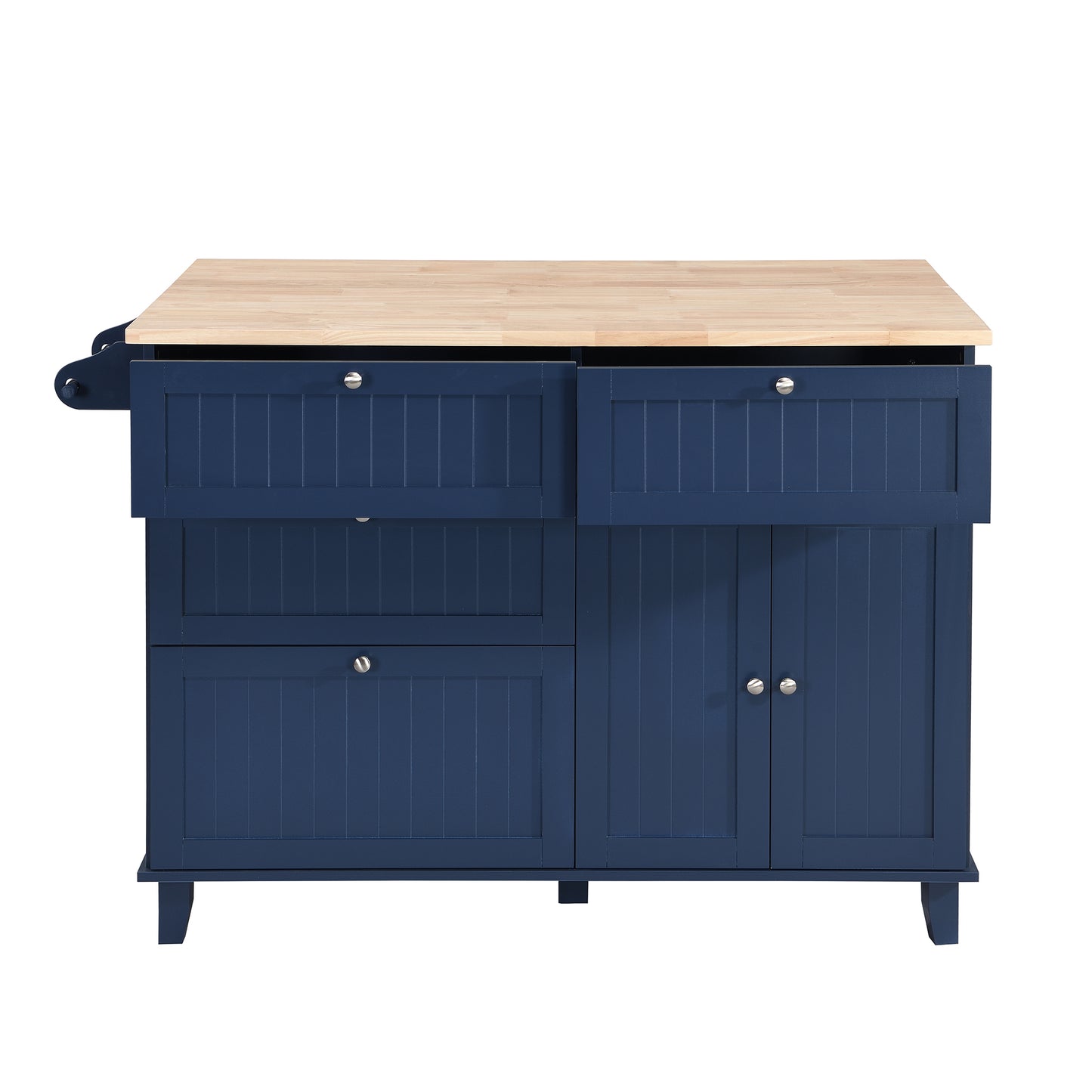 TOPMAX Kitchen Island Set with 2 Seatings - Blue