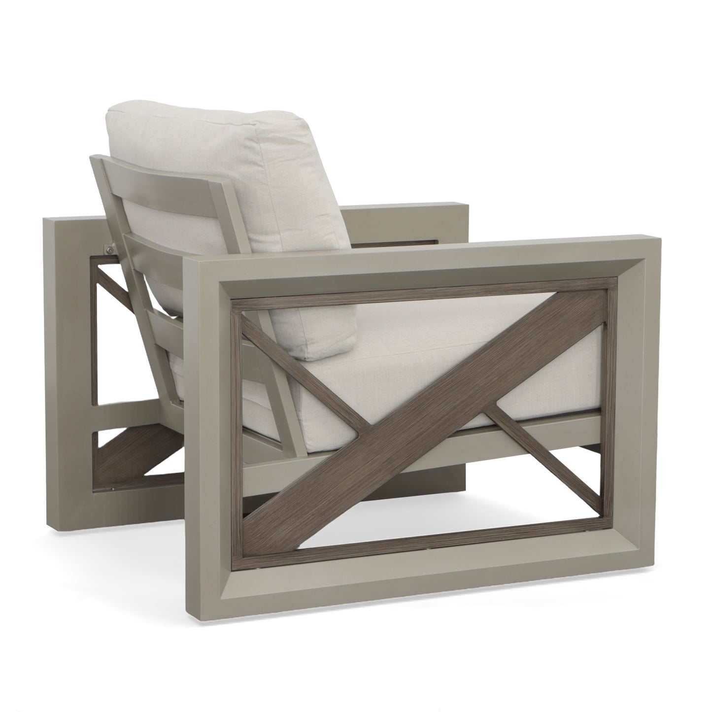 Chamo Outdoor Patio Beveled Panels Armchair - Tan