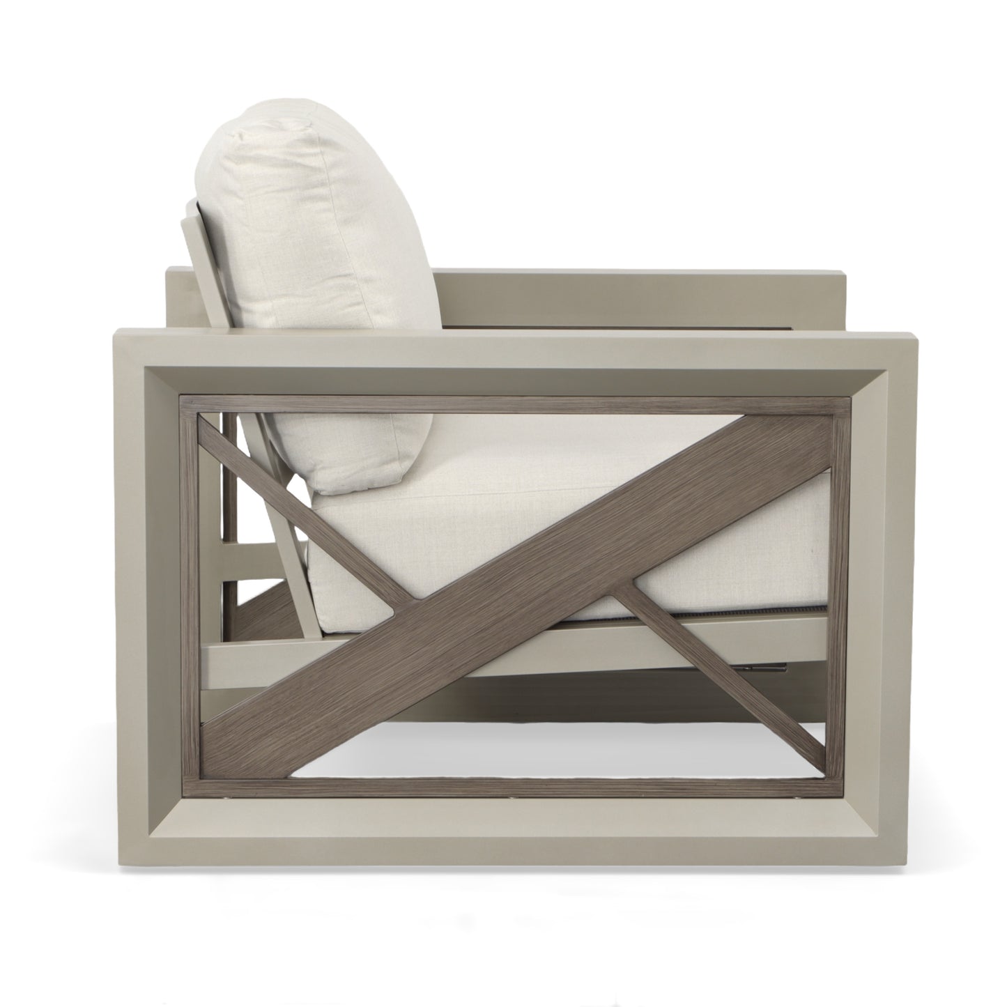 Chamo Outdoor Patio Beveled Panels Armchair - Tan
