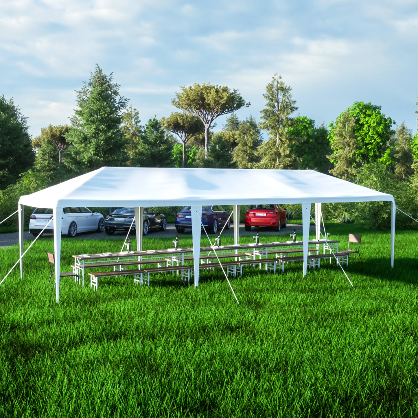 Bryon 10x30 ft Wedding Party Canopy - White