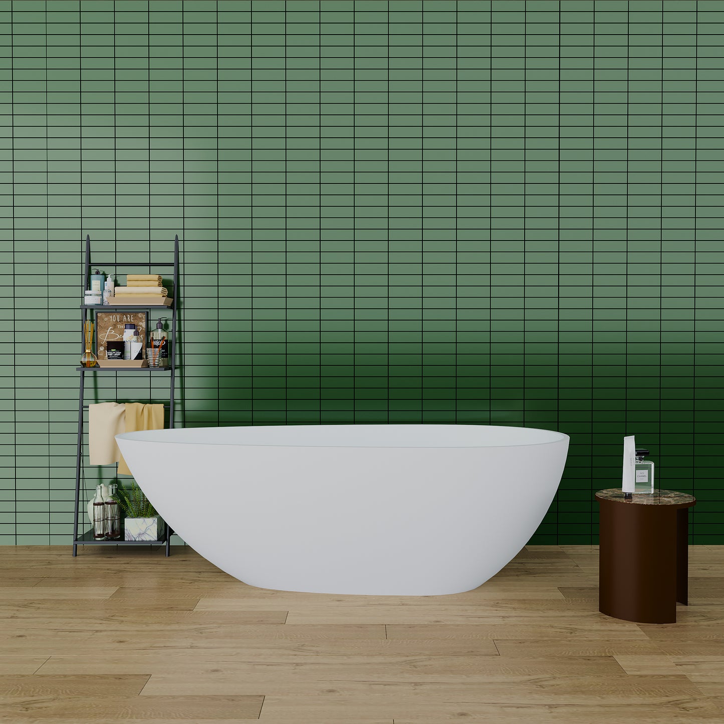 Ivan 59" Solid Surface Freestanding Bathtub - White