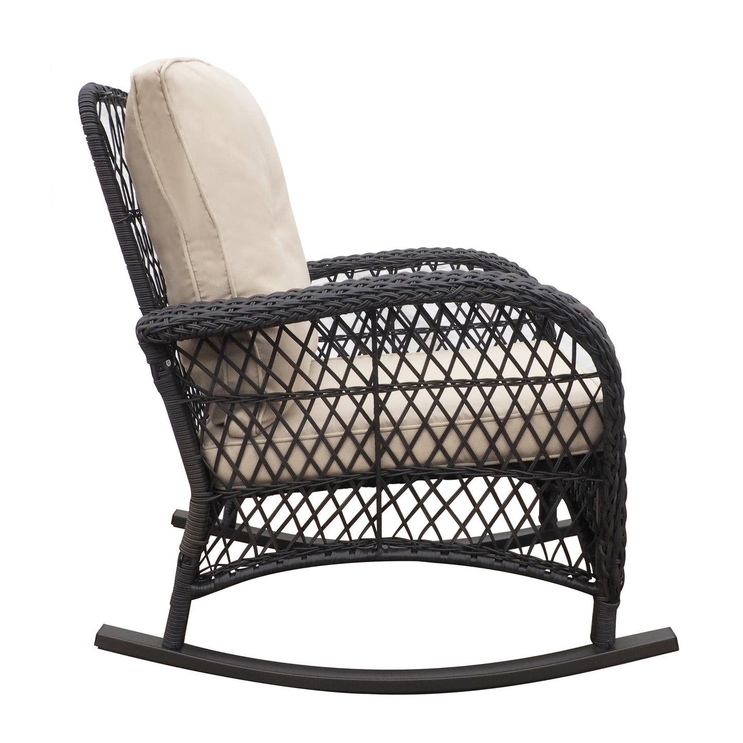 Duke Outdoor Rattan Rocker Chair - Dark Brown