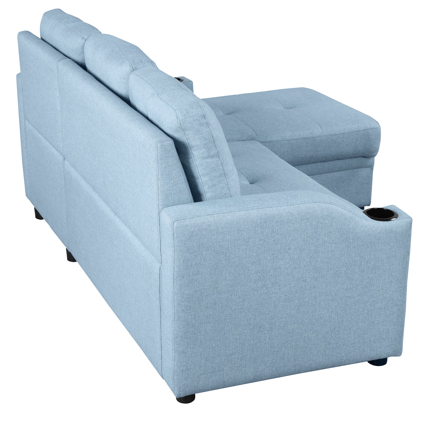 Oris Padded Pull Out Sofa Bed - Blue