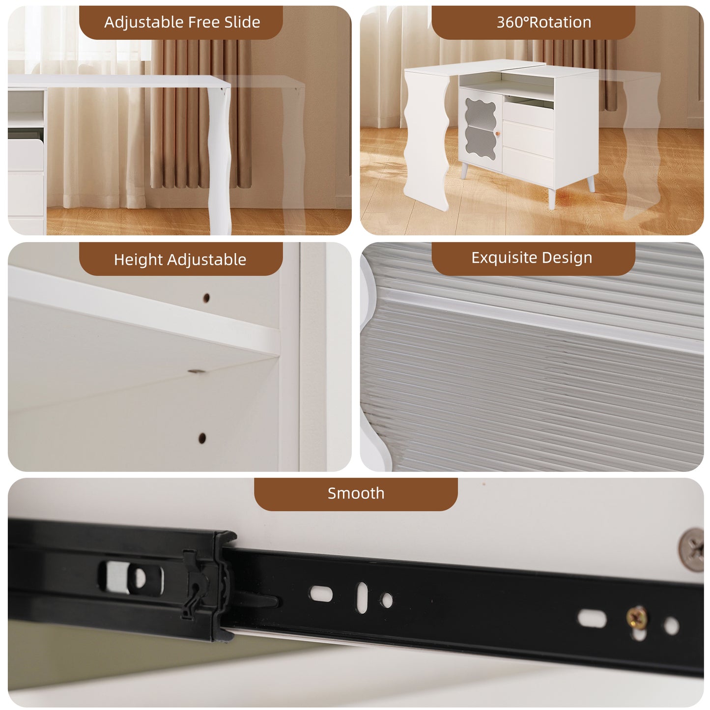 Pippa L-Shaped Modern Farmhouse Sideboard Buffet