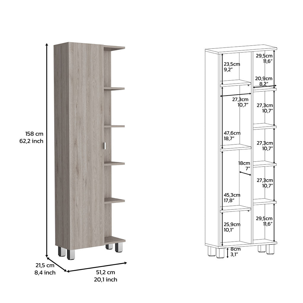 Cio Single Door Cabinet - Light Gray