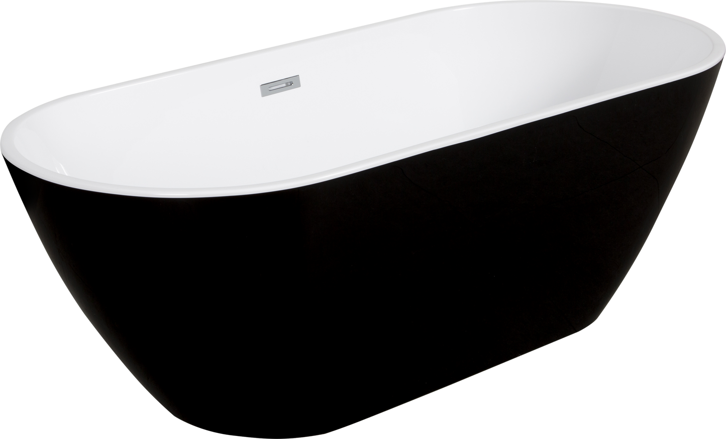 Sleek 59" Acrylic Freestanding Soaking Bathtub - Black