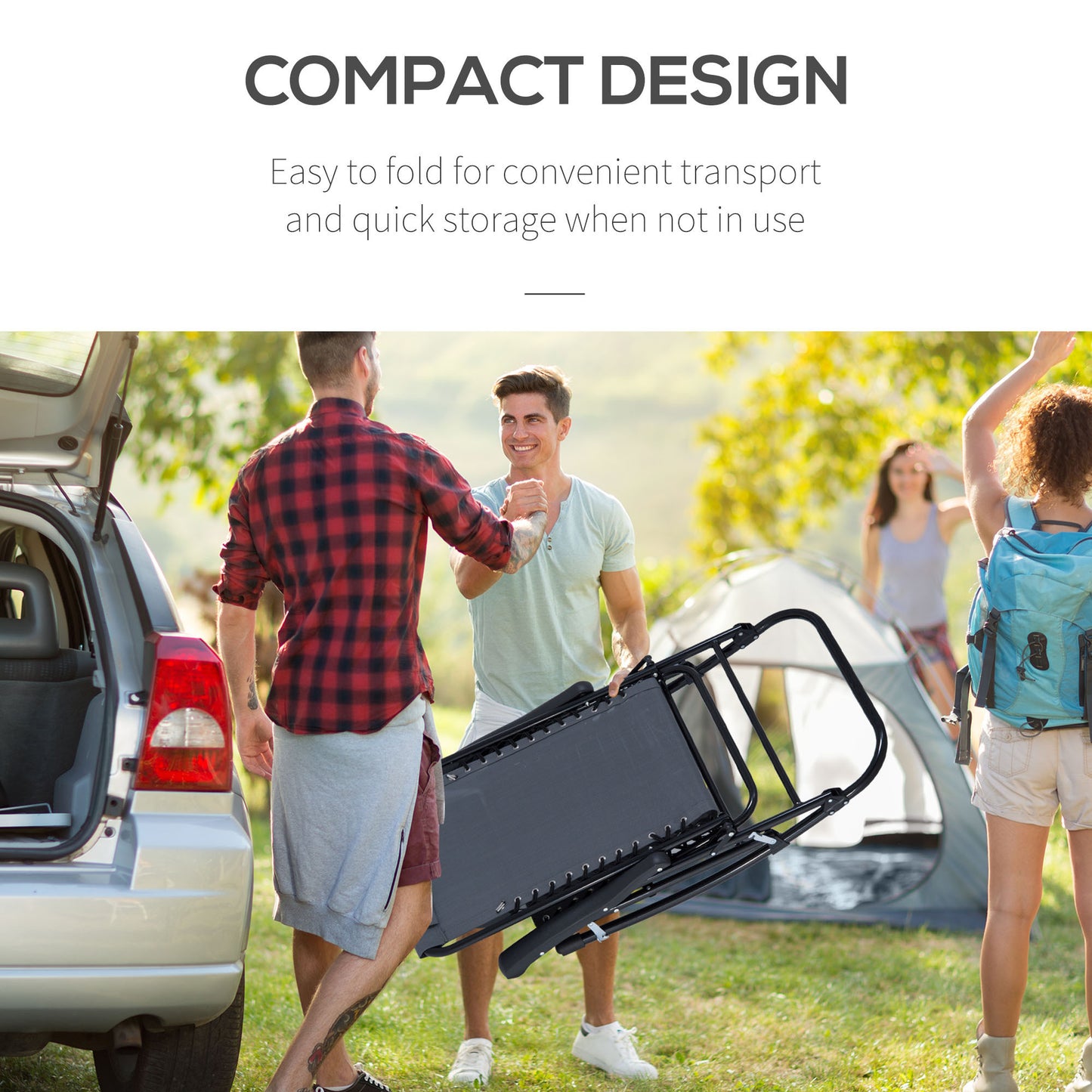 Lavon Oversized Folding Rocking Camping Chair (Set of 2) - Gray