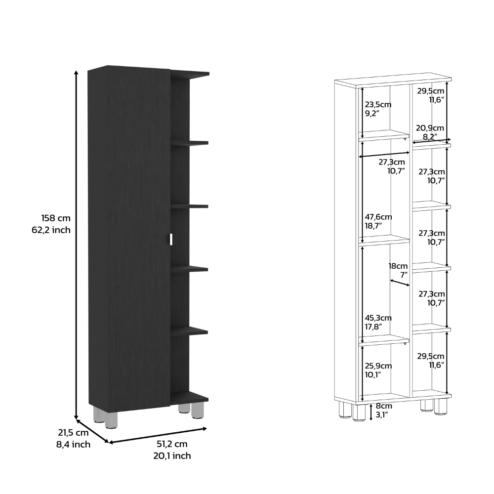 Cio Single Door Cabinet - Black
