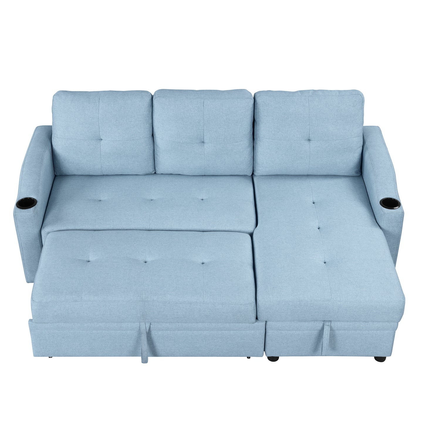 Oris Padded Pull Out Sofa Bed - Blue