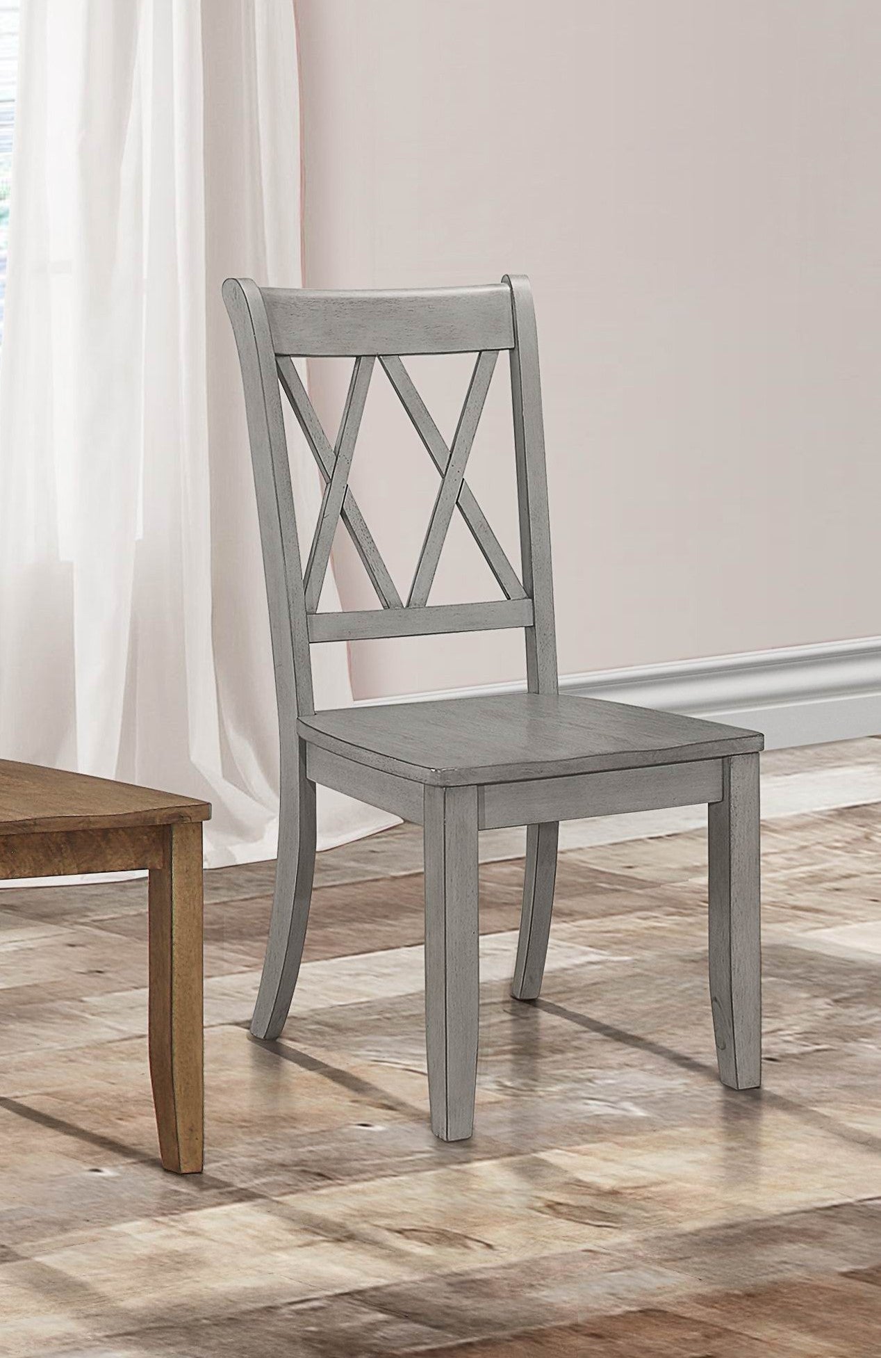 Double-X Dining Chair (Set of 2) - Gray