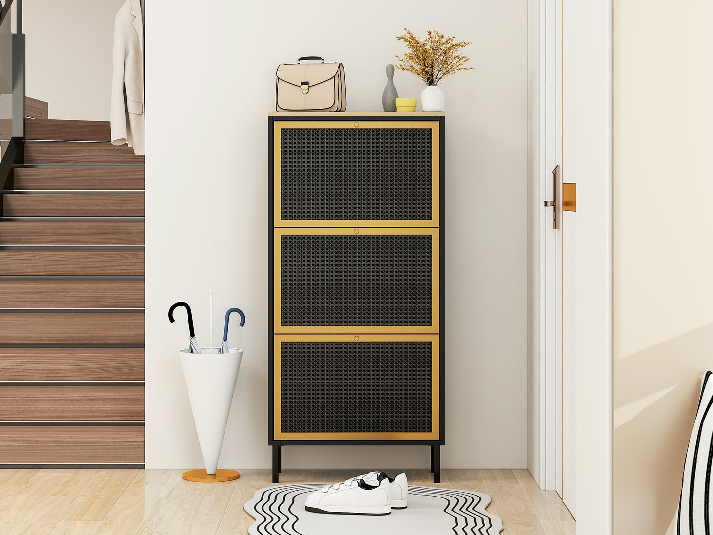 Razo Metal Door Shoe Rack - Black