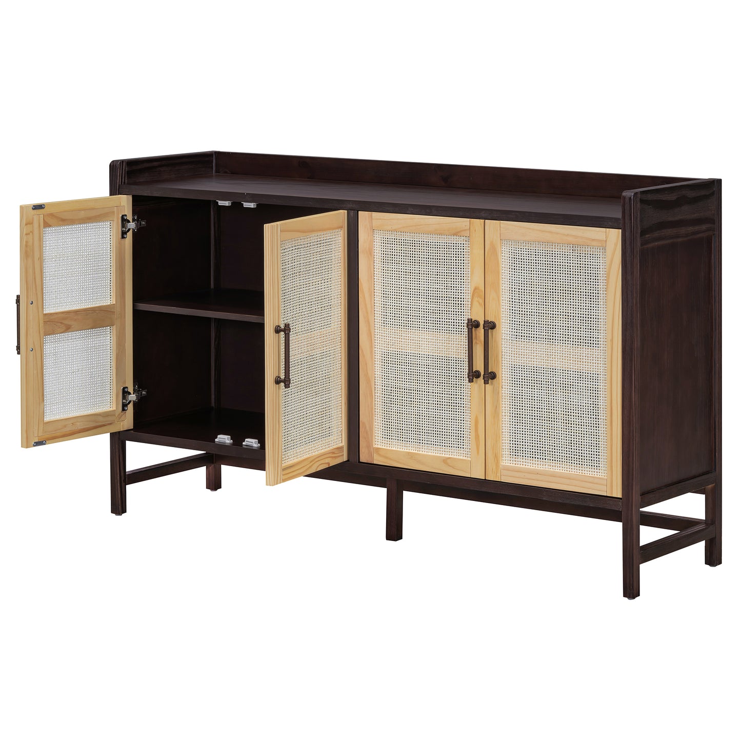 Hana Rattan Doors Sideboard Buffet - Walnut