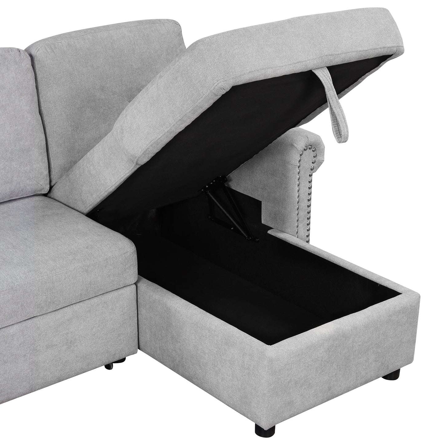 Otto Convertible Sleeper Sofa Bed W Storage - Gray
