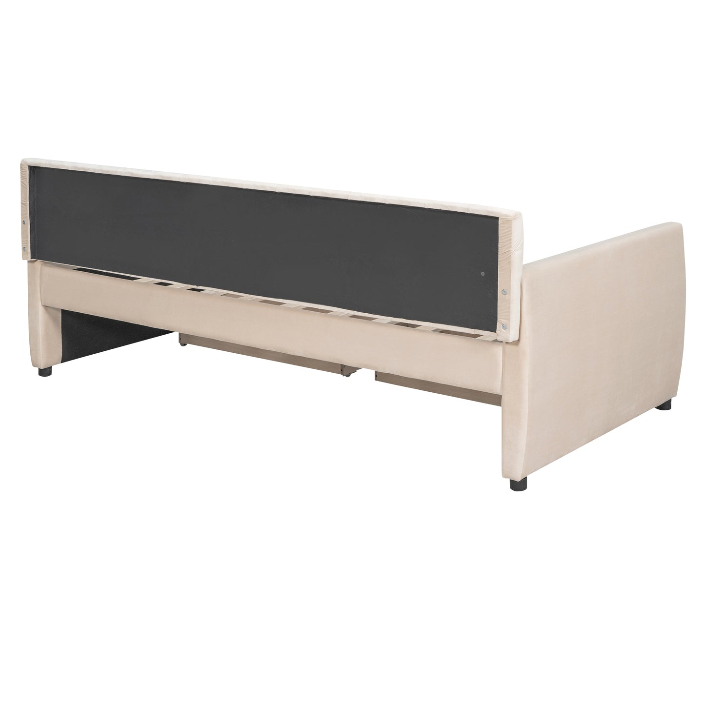 Xena Twin Size Upholstered Daybed with Drawers - Beige