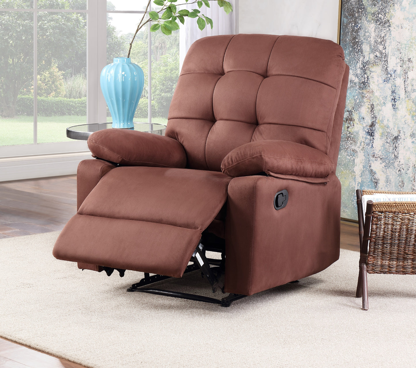 Debi Plush Microfiber Motion Recliner Chair - Chocolate