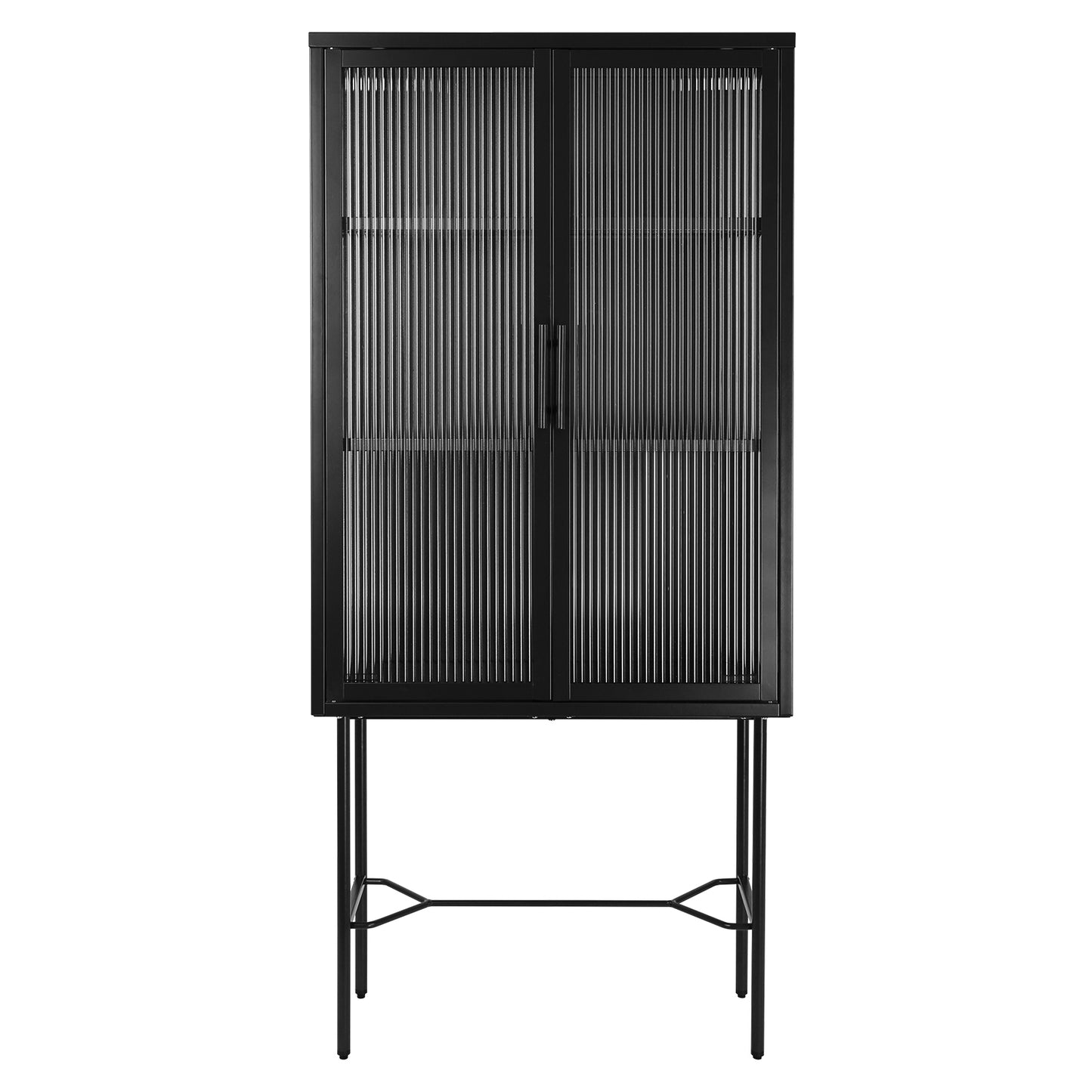 Renoe Tampered Glass Doors Cabinet - Black