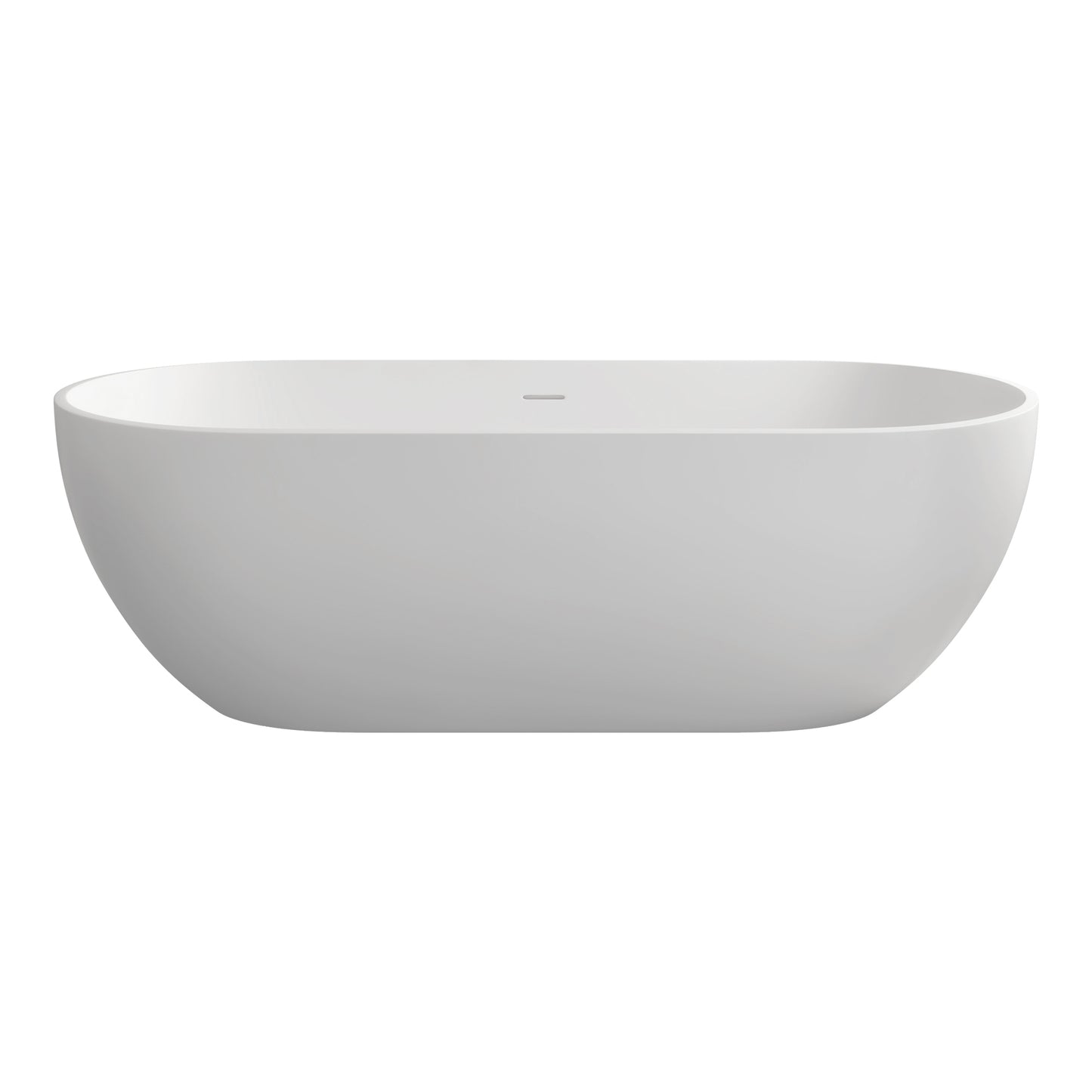 Gina 69" Solid Surface Freestanding Soaking Bathtub - Matte White