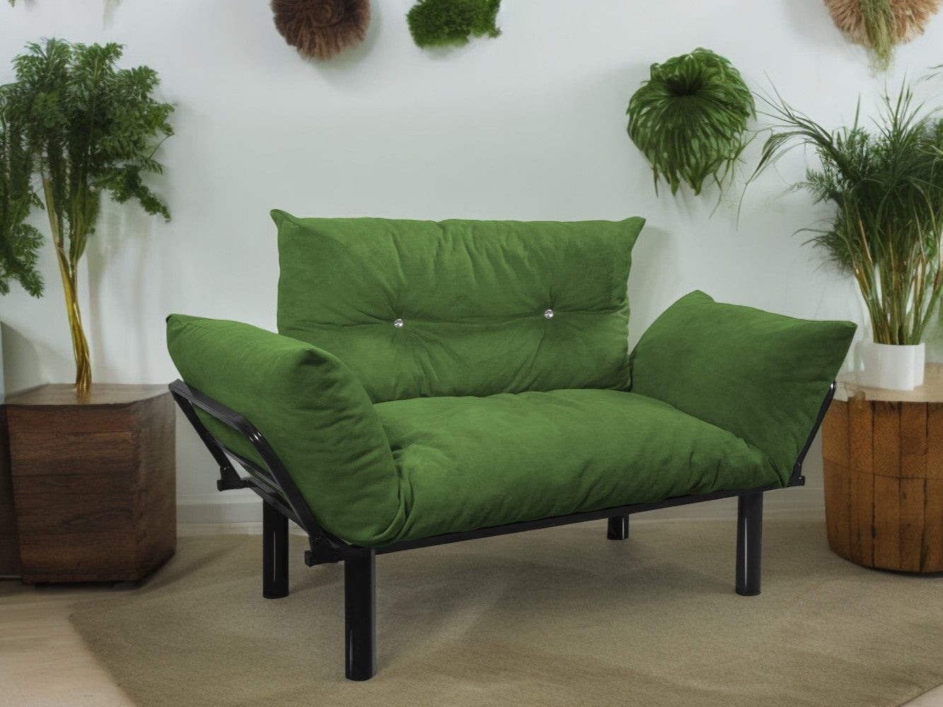 Ada Futon Loveseat - Green
