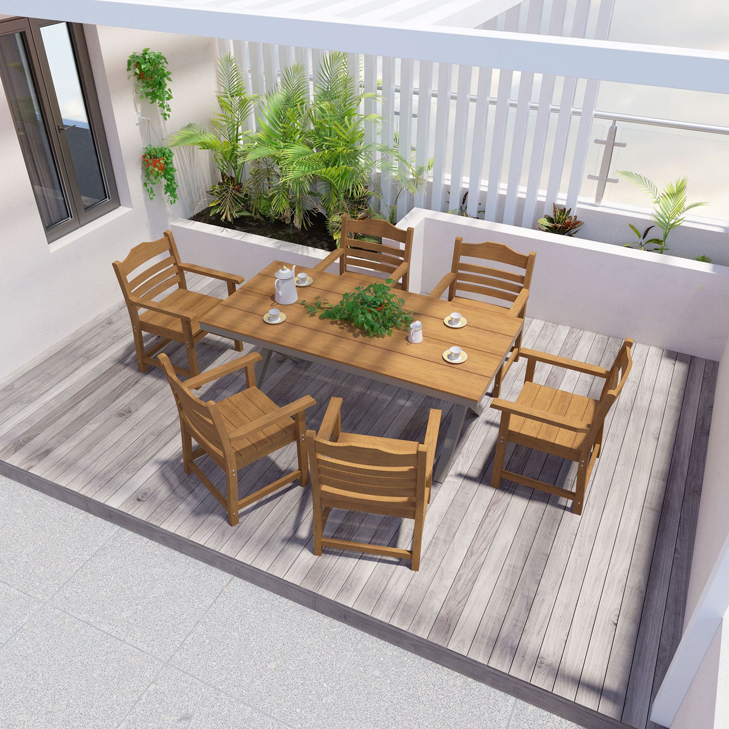 Erna Patio Dining Chair (Set of 2) - Light Teak