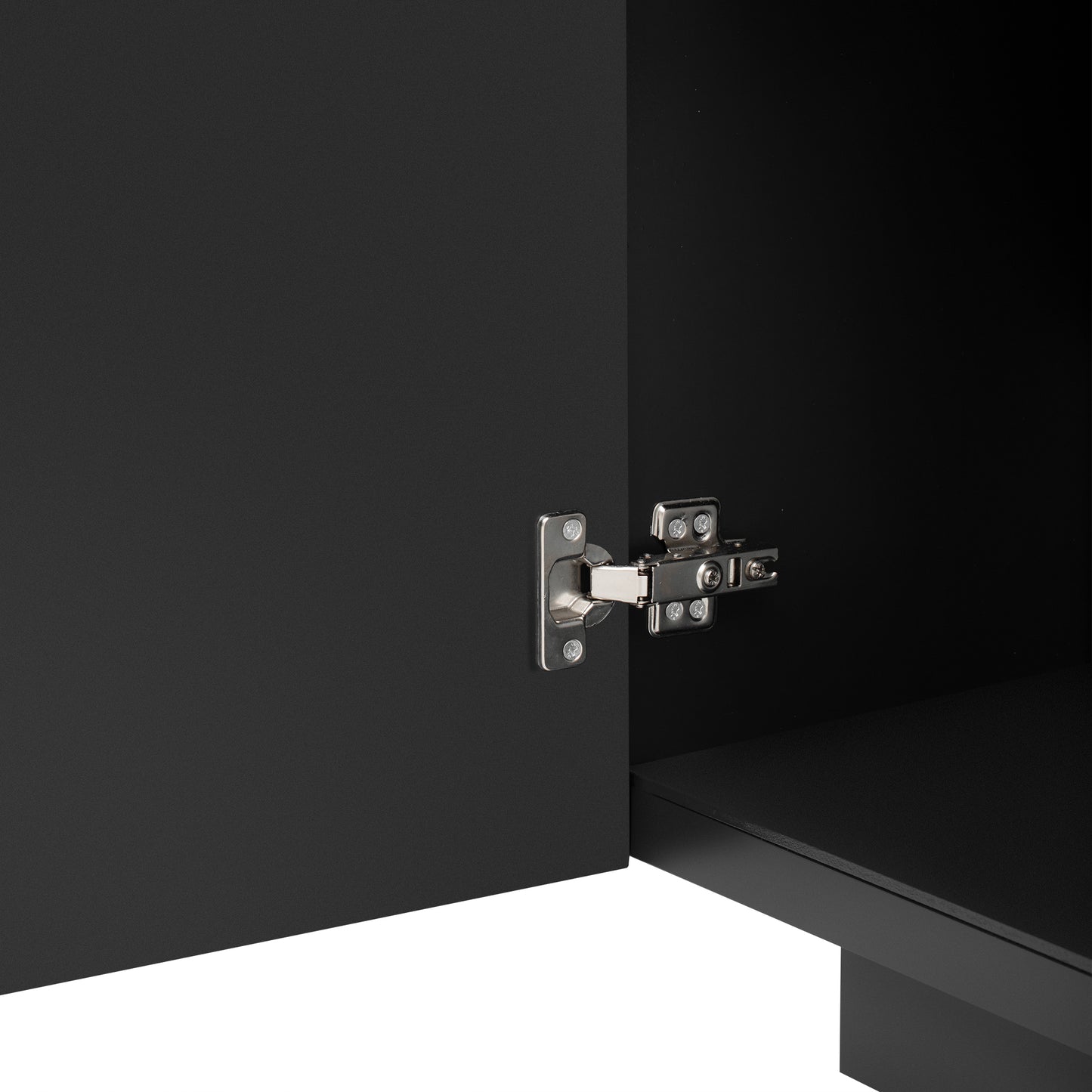 Lyons 4 Wavy Doors Ample Storage Space Sideboar - Black