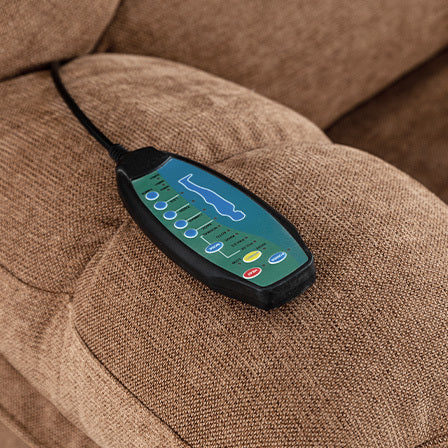 Perkins Power Recliner with Heat and Massage - Brown