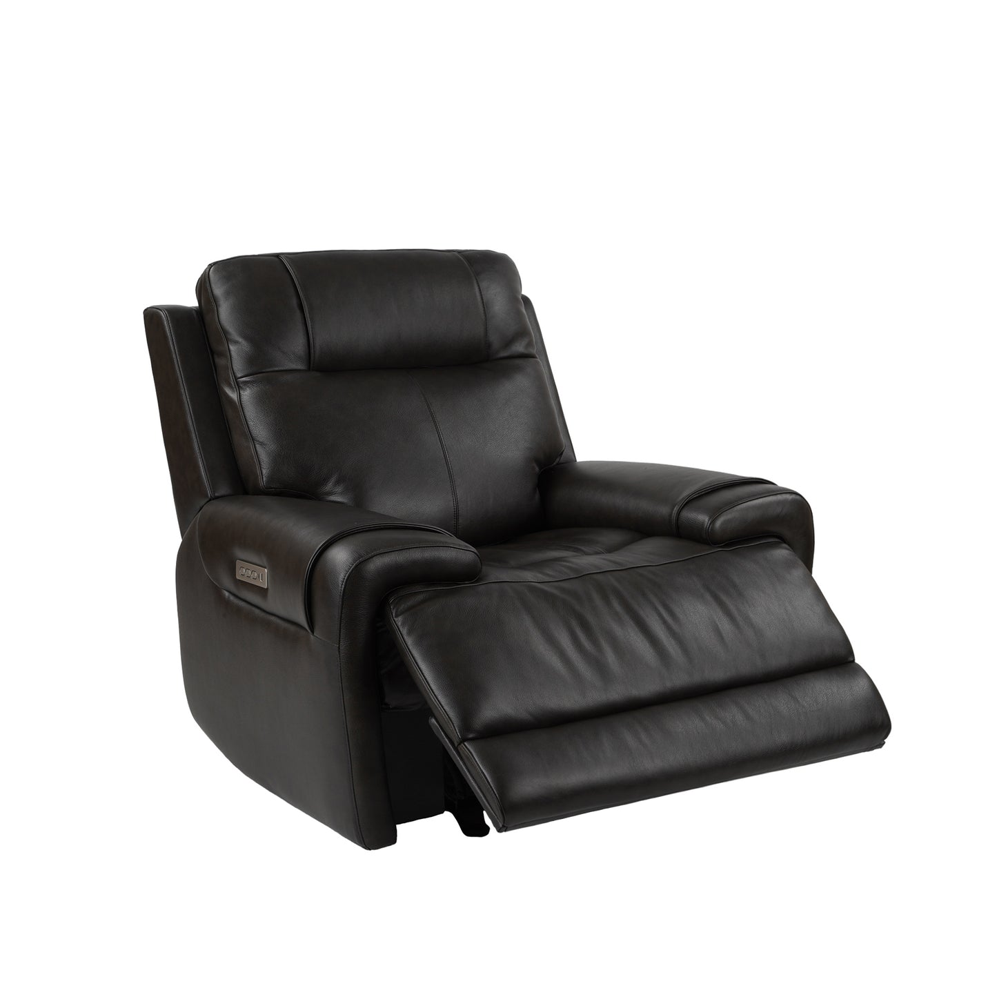Zarno Genuine Leather Power Recliner - Black