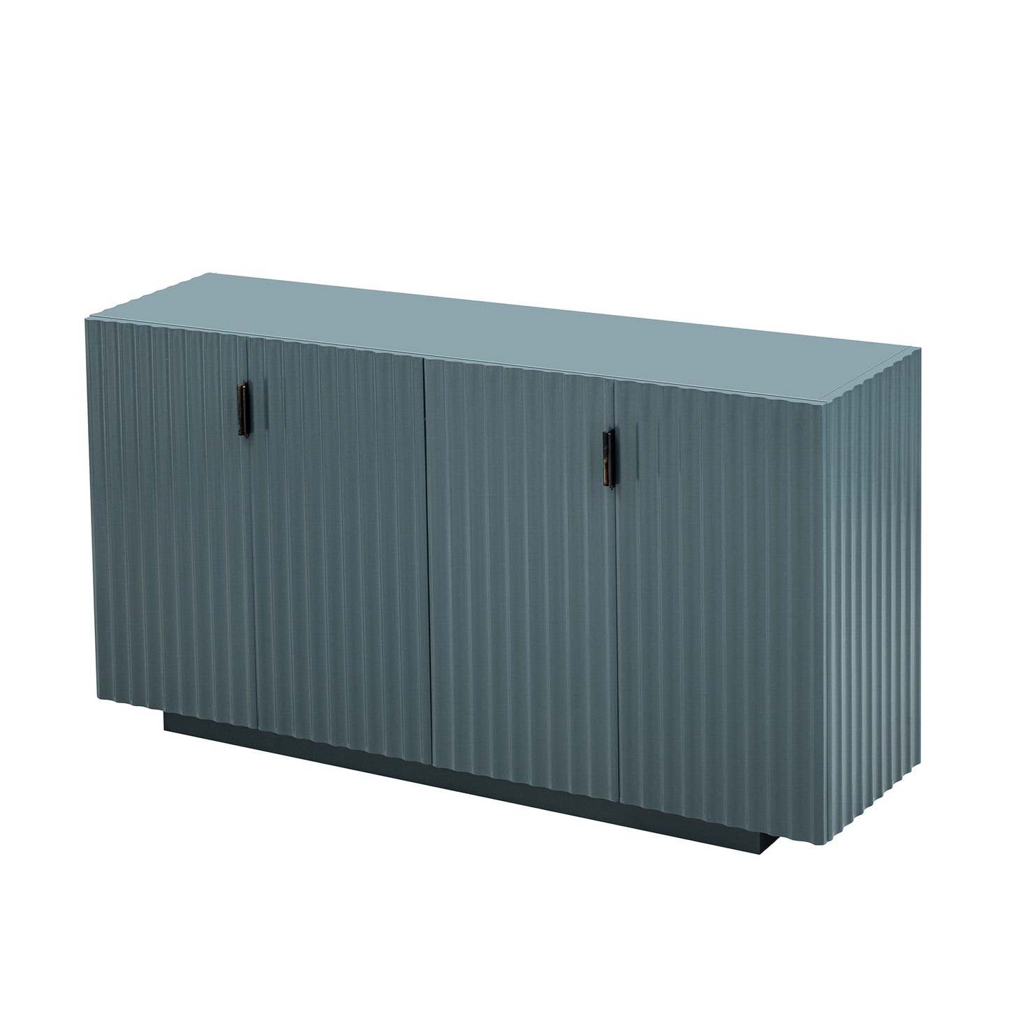 Lyons 4 Wavy Doors Ample Storage Space Sideboar - Teal
