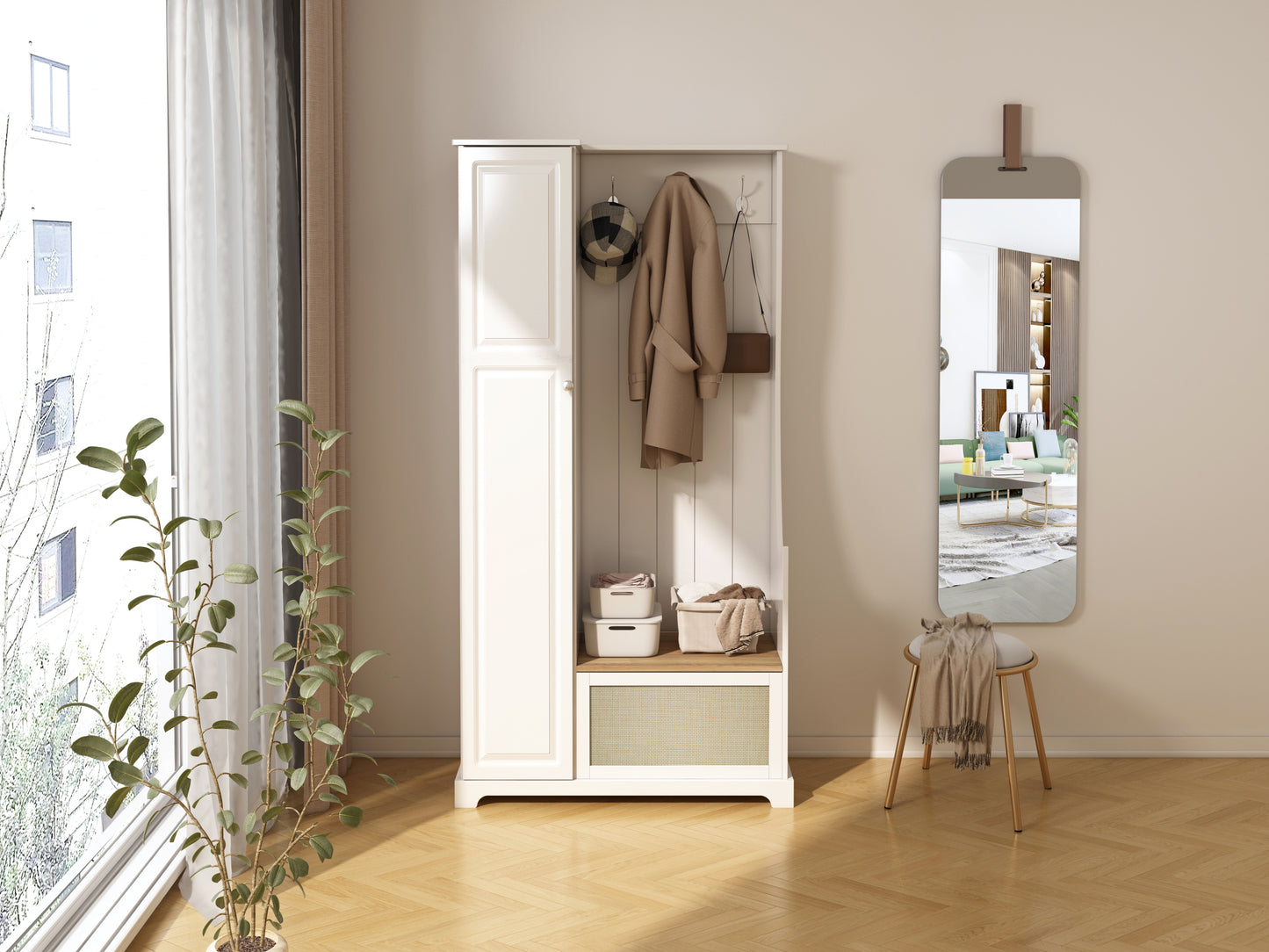 Tero 1 Door Closet - White