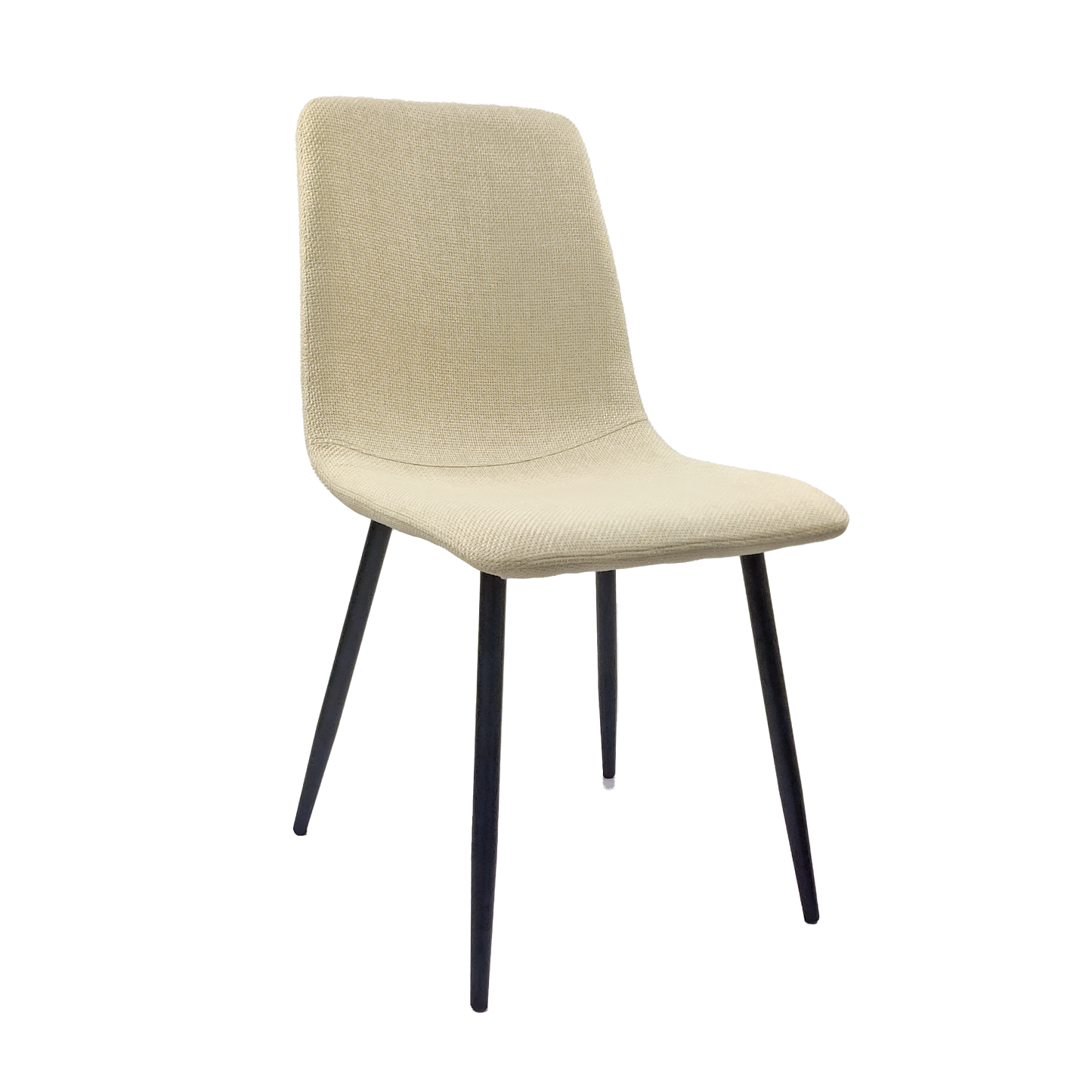 Ona Suedette Dining Chairs with Black Metal Leg (Set of 2) - Beige