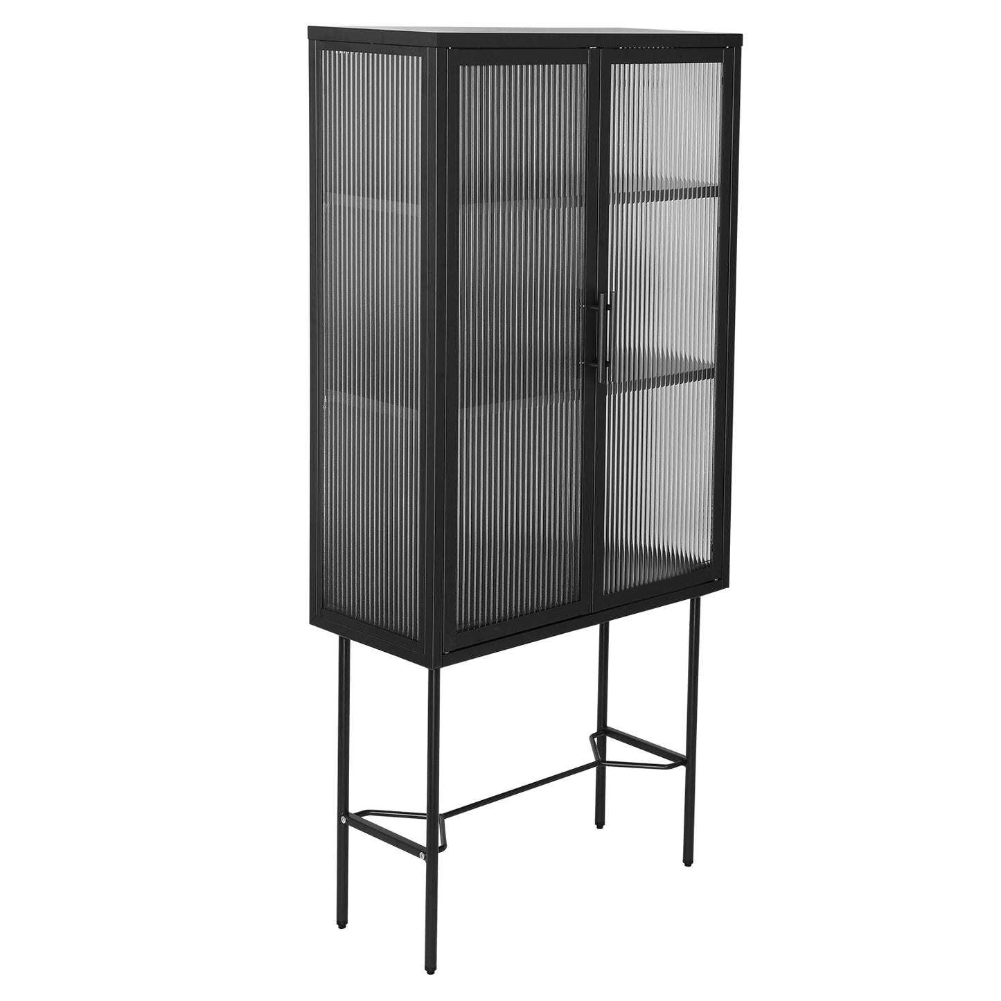 Renoe Tampered Glass Doors Cabinet - Black