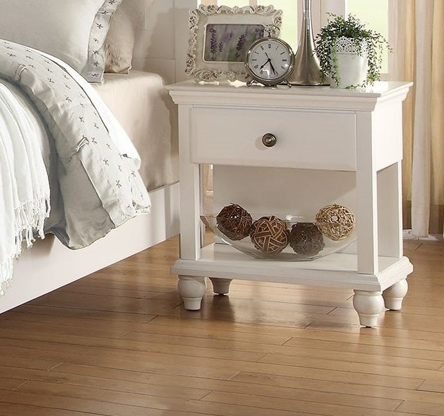 Mido Wooden Nightstand - White
