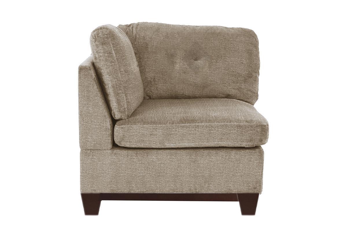 Khal Camel Chenille Fabric Modular Sectional 9pc Set 3x Corner Wedge 4x Armless Chairs and 2x Ottomans