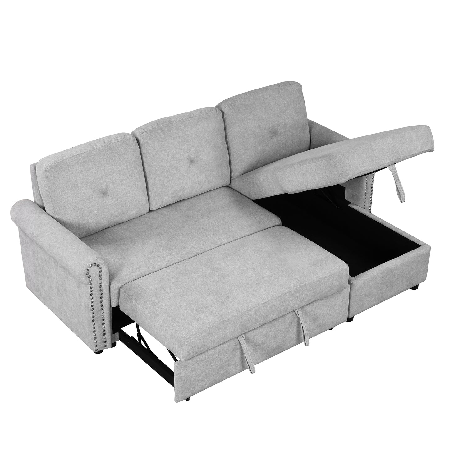Otto Convertible Sleeper Sofa Bed W Storage - Gray