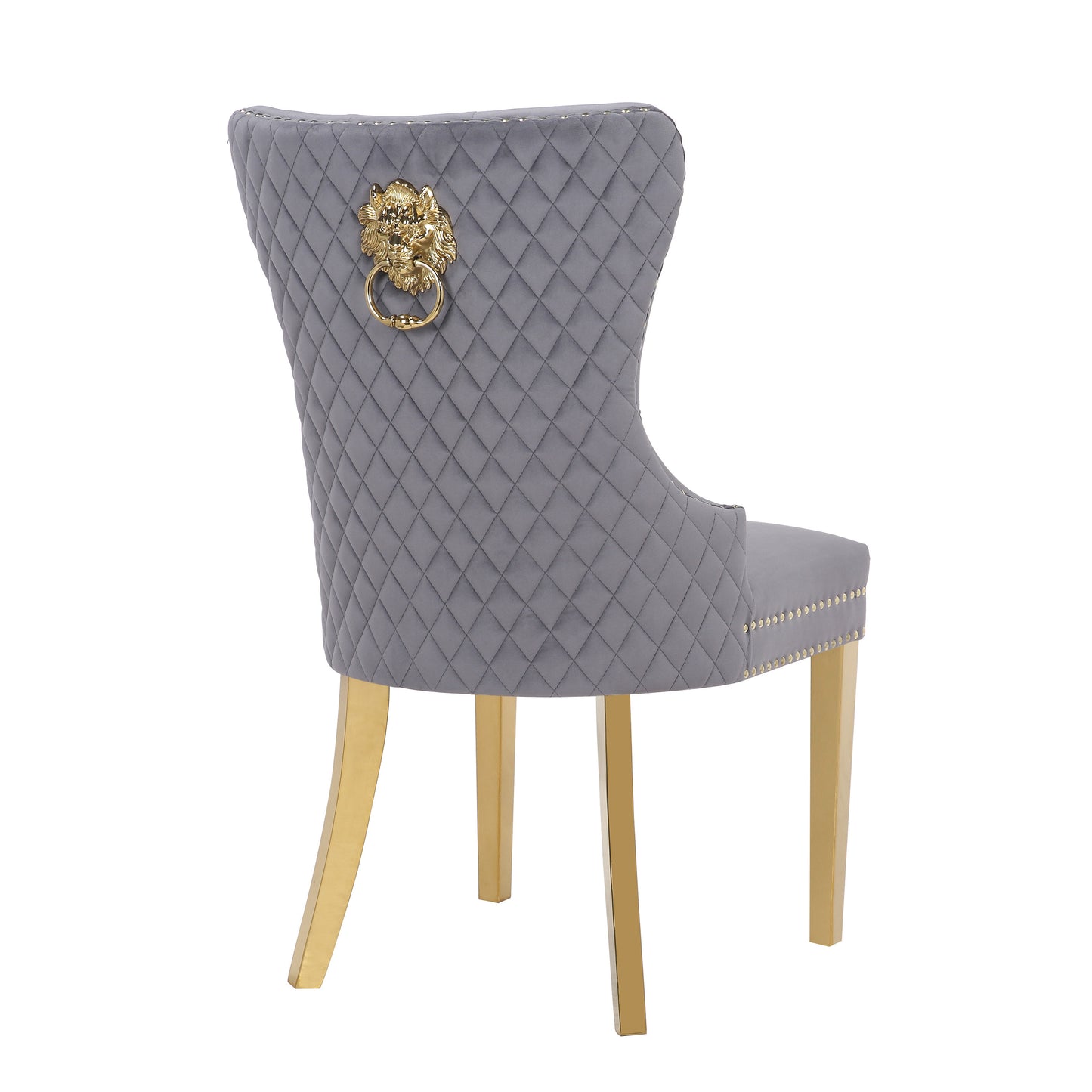 Newton Dining Velvet Chair (Set of 2) - Dark Gray