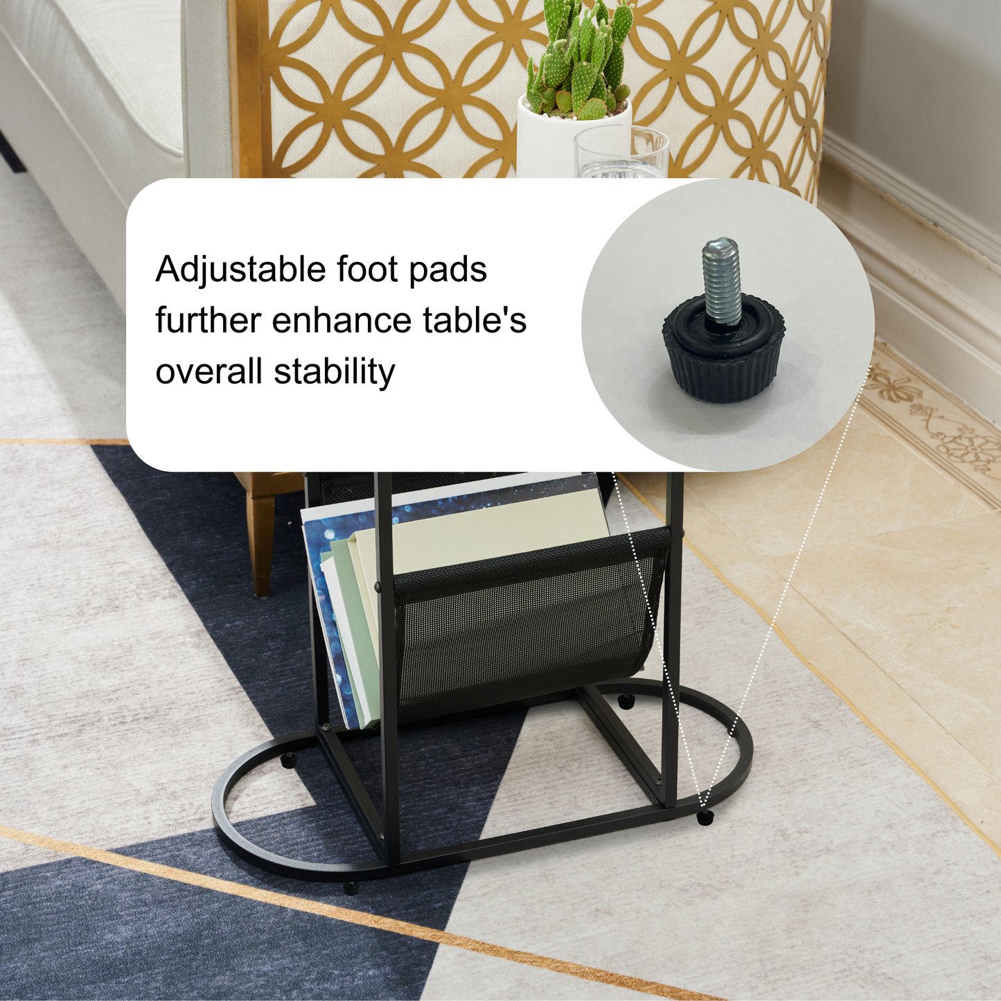 Duet Acacia Oval Small Side Tables (Set of 2) - Black