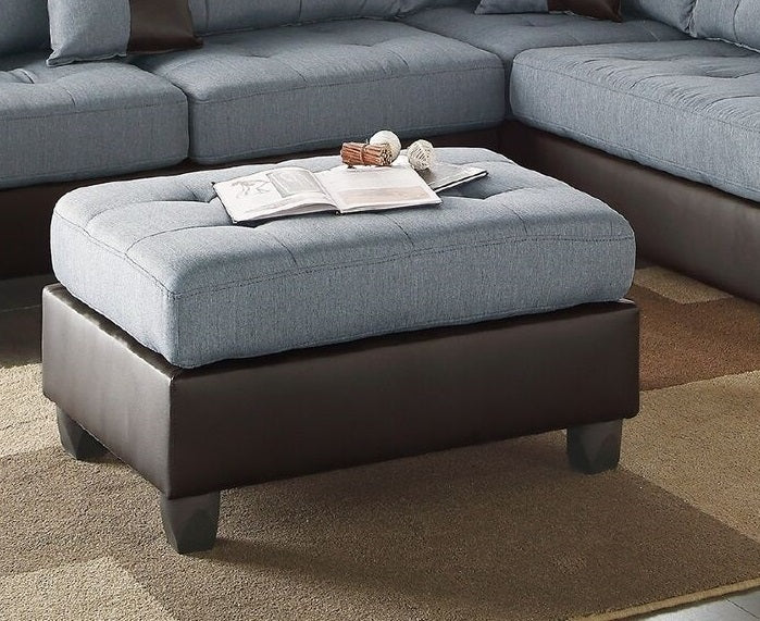 Lucia 3pc Faux Leather Sectional Sofa Set - Gray