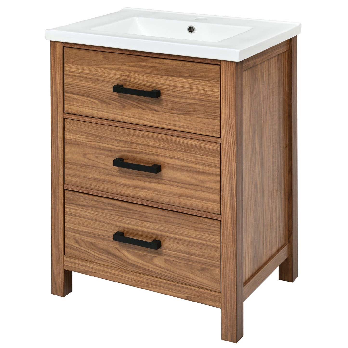 Freestanding Bathroom Vanity Cabinet with Ceramic Basin Sink