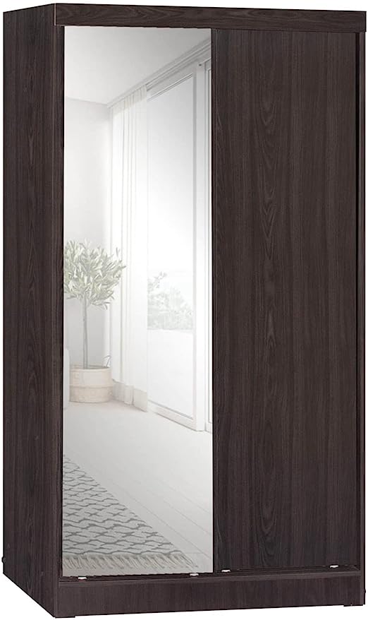 Go Green Woods Mirror Wood Double Sliding Door Wardrobe
