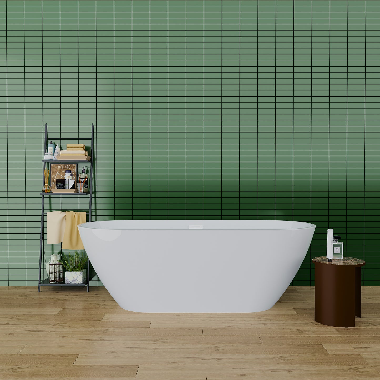 Sleek 67" Acrylic Freestanding Soaking Bathtub - White