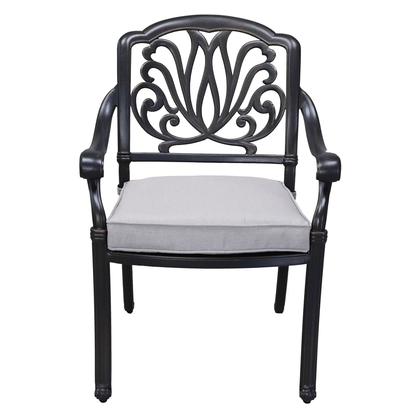 Savanna Patio Outdoor Aluminum Dining Armchair (Set of 2) - Silver