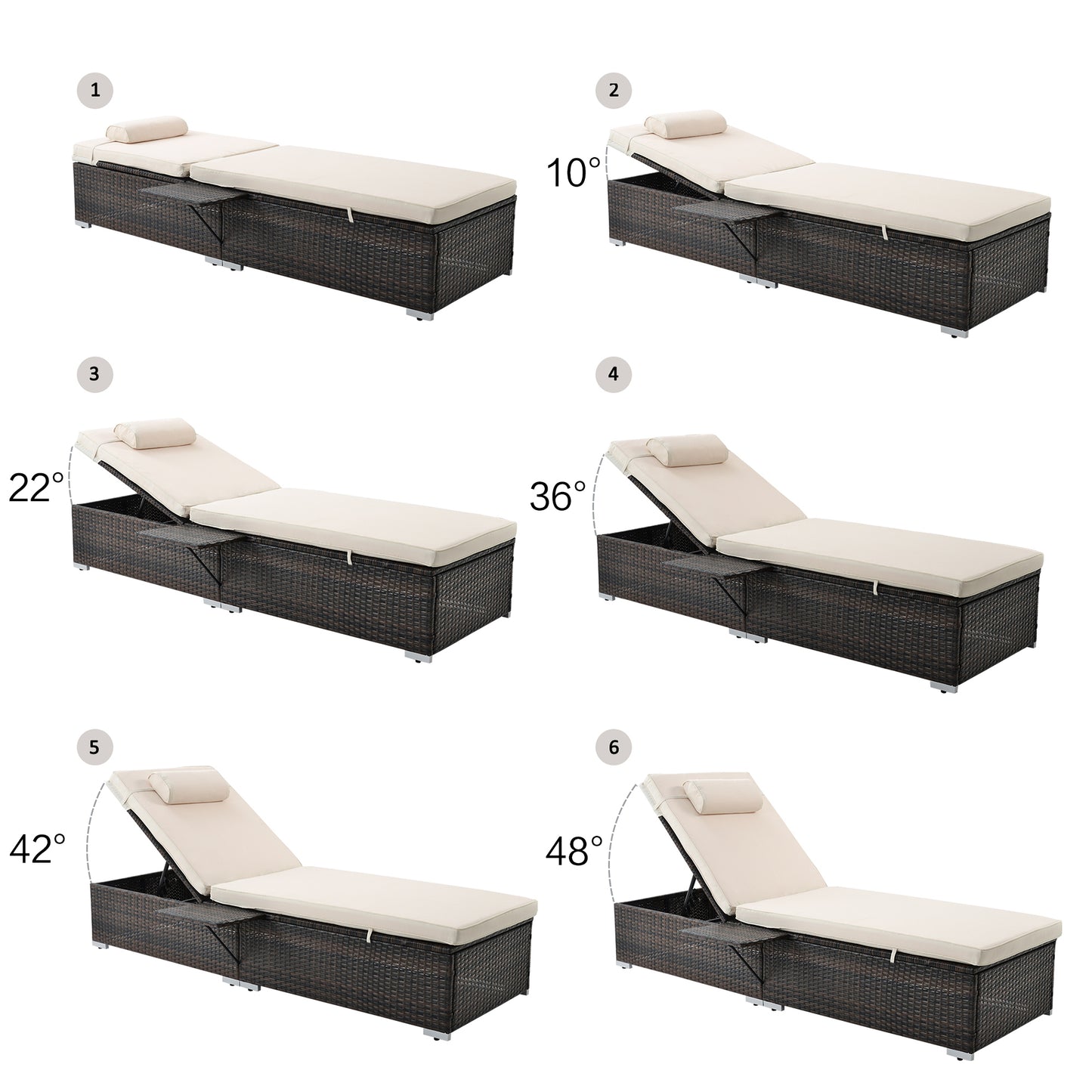 Valencia Outdoor PE Wicker Chaise Lounge (Set of 2) - Beige