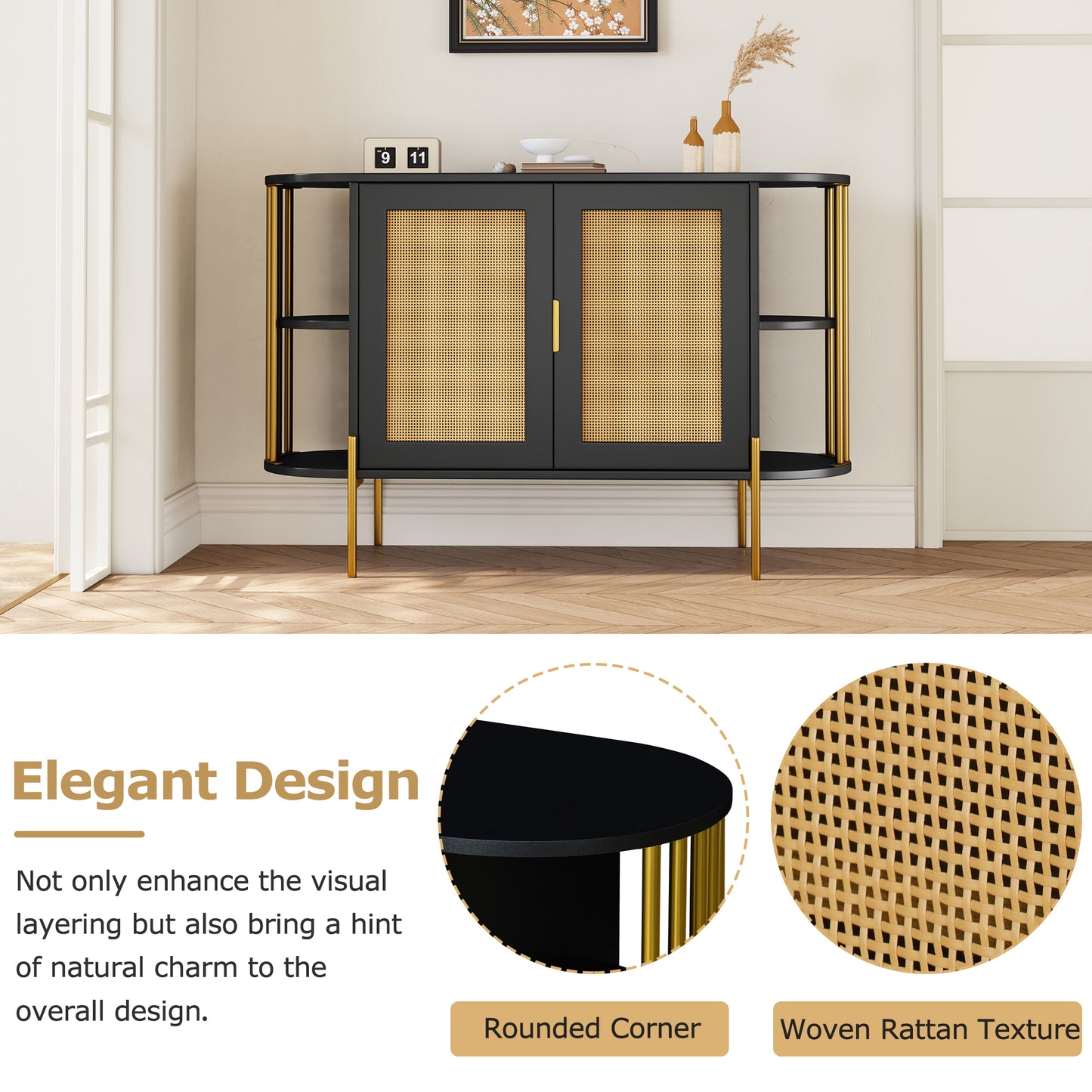 Amari 2- Rattan Door - Black