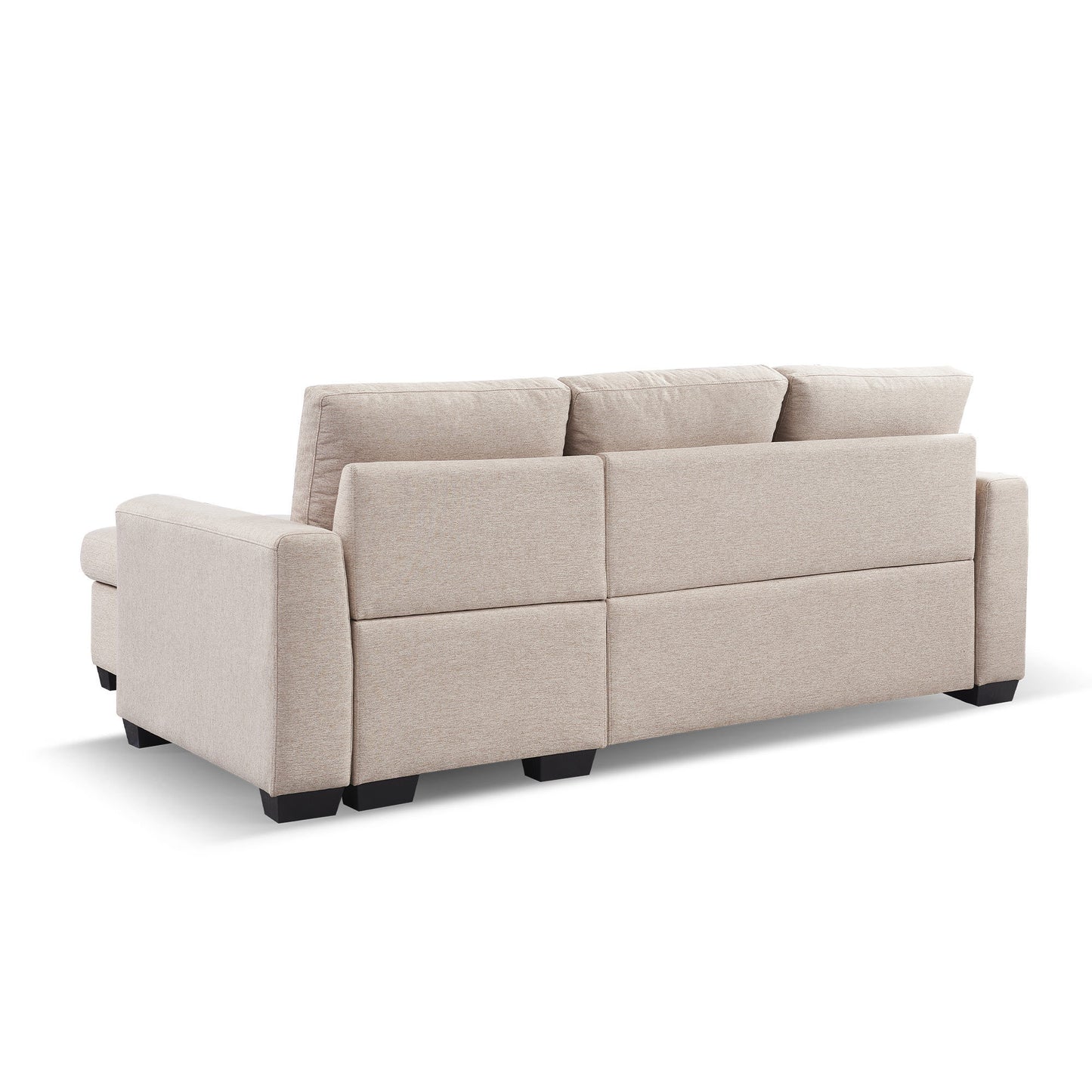 Panora L-Shape Pull-Out Sleeper Sectional Sofa - Beige