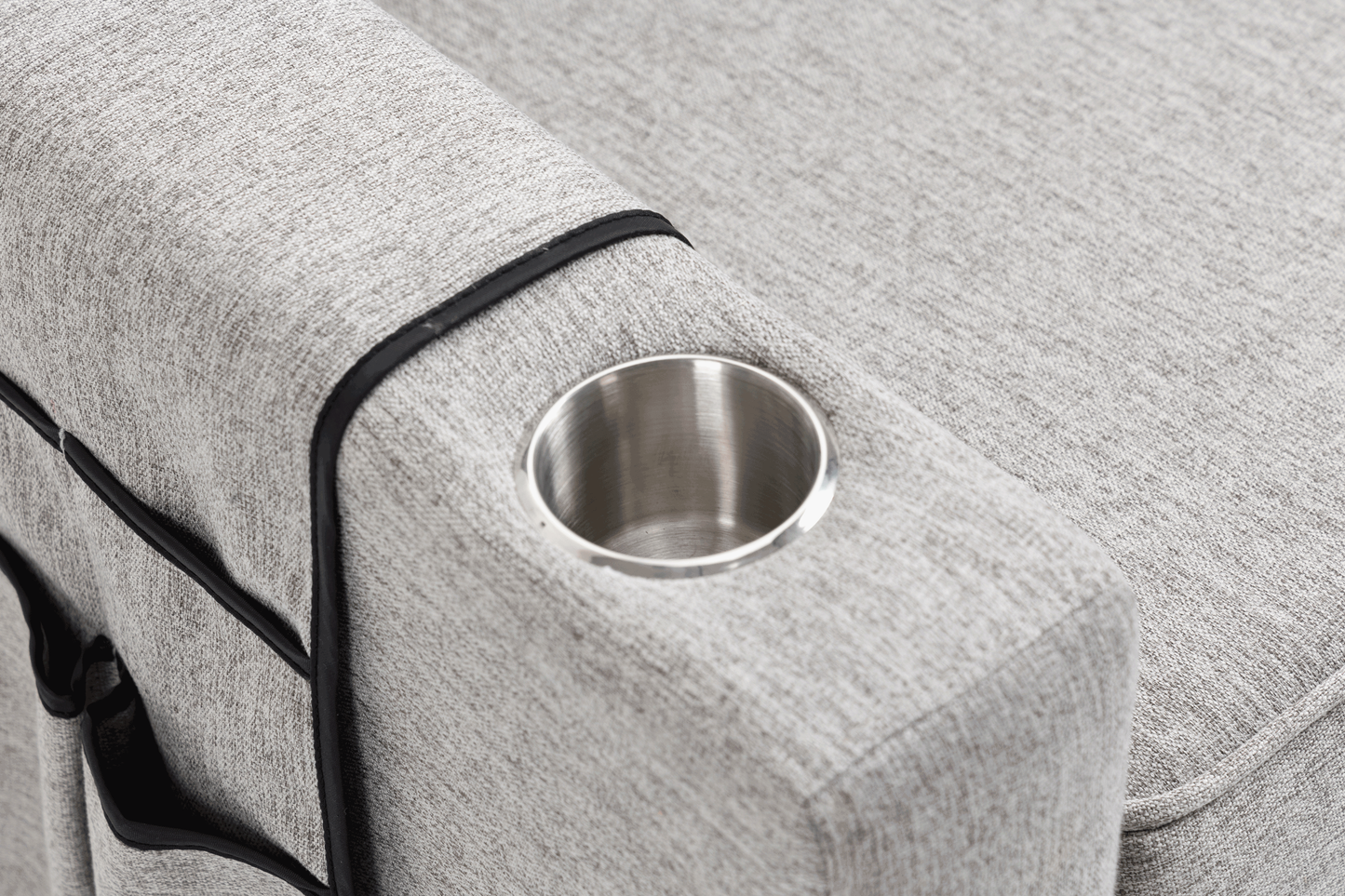 Cole Arm Pushing Fabric Recliner - Light Gray