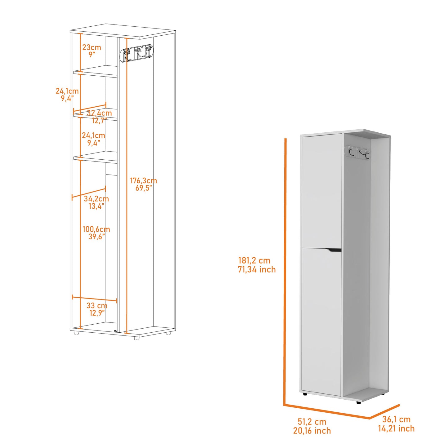 Lily 2-Door Cabinet - White