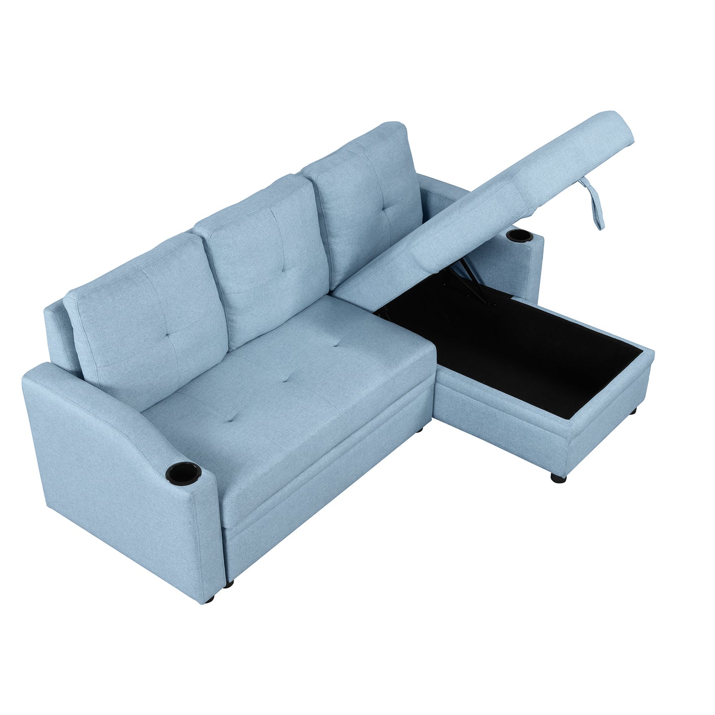 Oris Padded Pull Out Sofa Bed - Blue