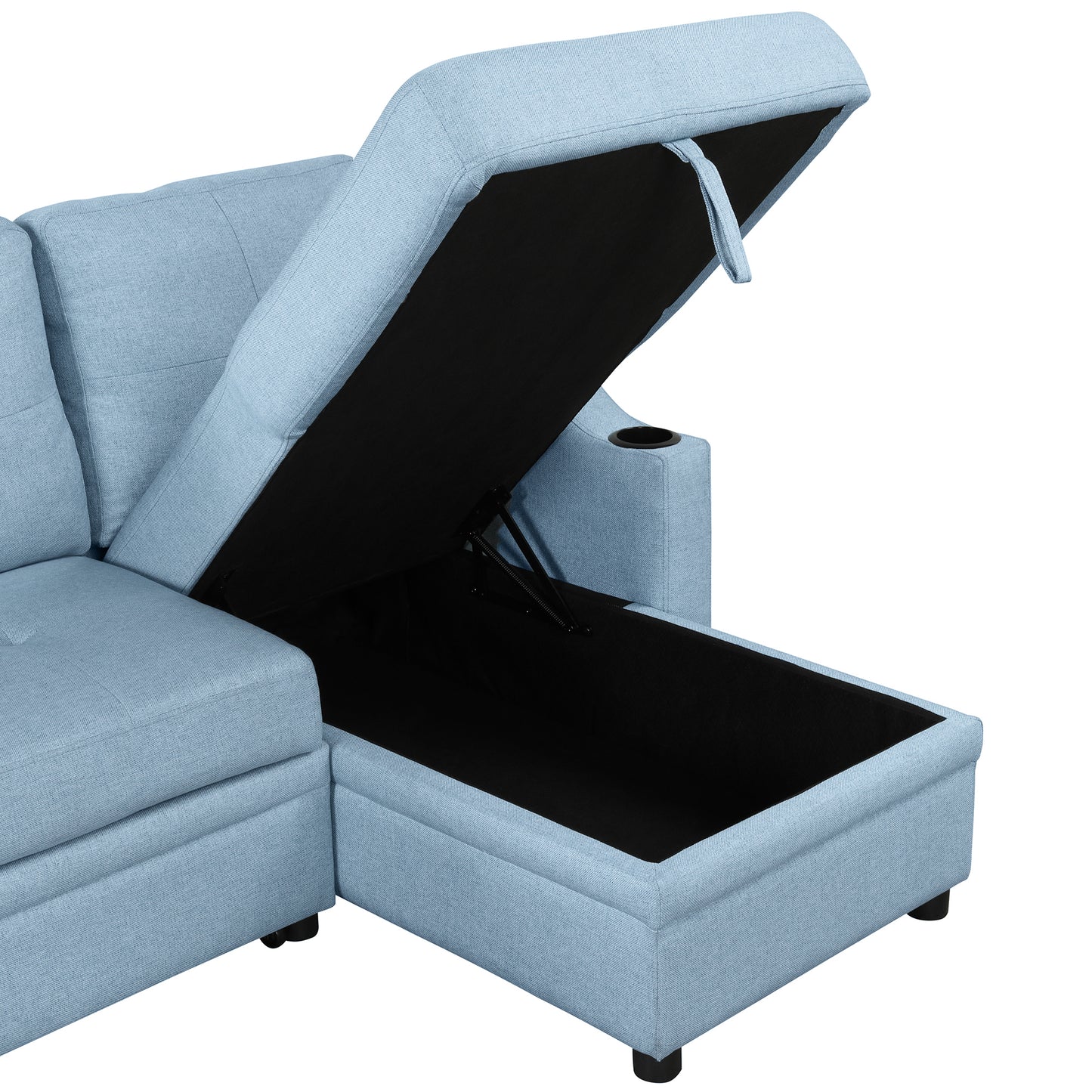 Oris Padded Pull Out Sofa Bed - Blue
