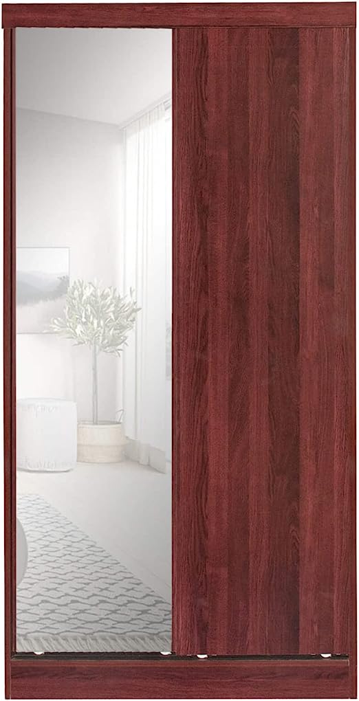Go Green Woods Mirror Wood Double Sliding Door Wardrobe