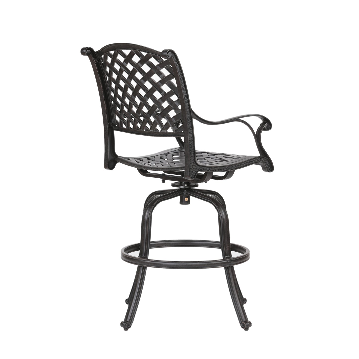 Mico Patio Outdoor Aluminum Bar Stool (Set of 2) - Brown