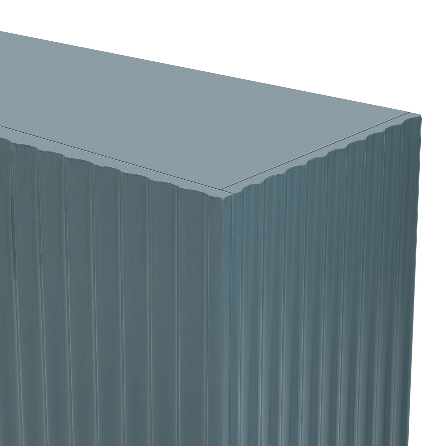 Lyons 4 Wavy Doors Ample Storage Space Sideboar - Teal
